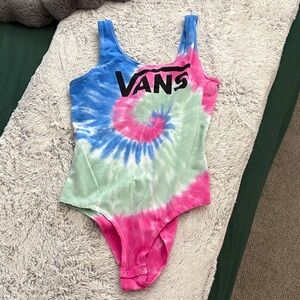 Vans Spiral Tie-Dye Tank Bodysuit in Blue Pink Green